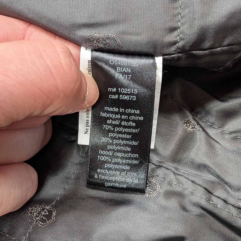 John Varvatos Jacket Mens M Black Quilted Down Puffer Full Zip Hood Moto - Picture 6 of 11